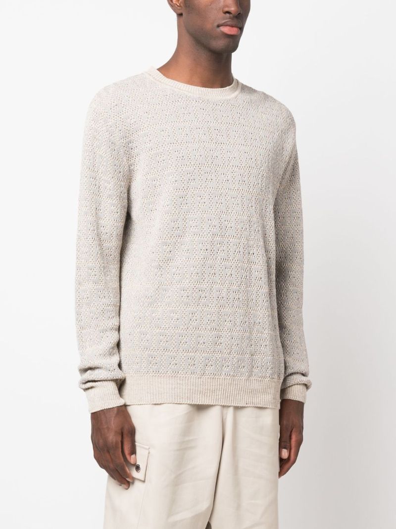 Grey Ff-jacquard Sweater