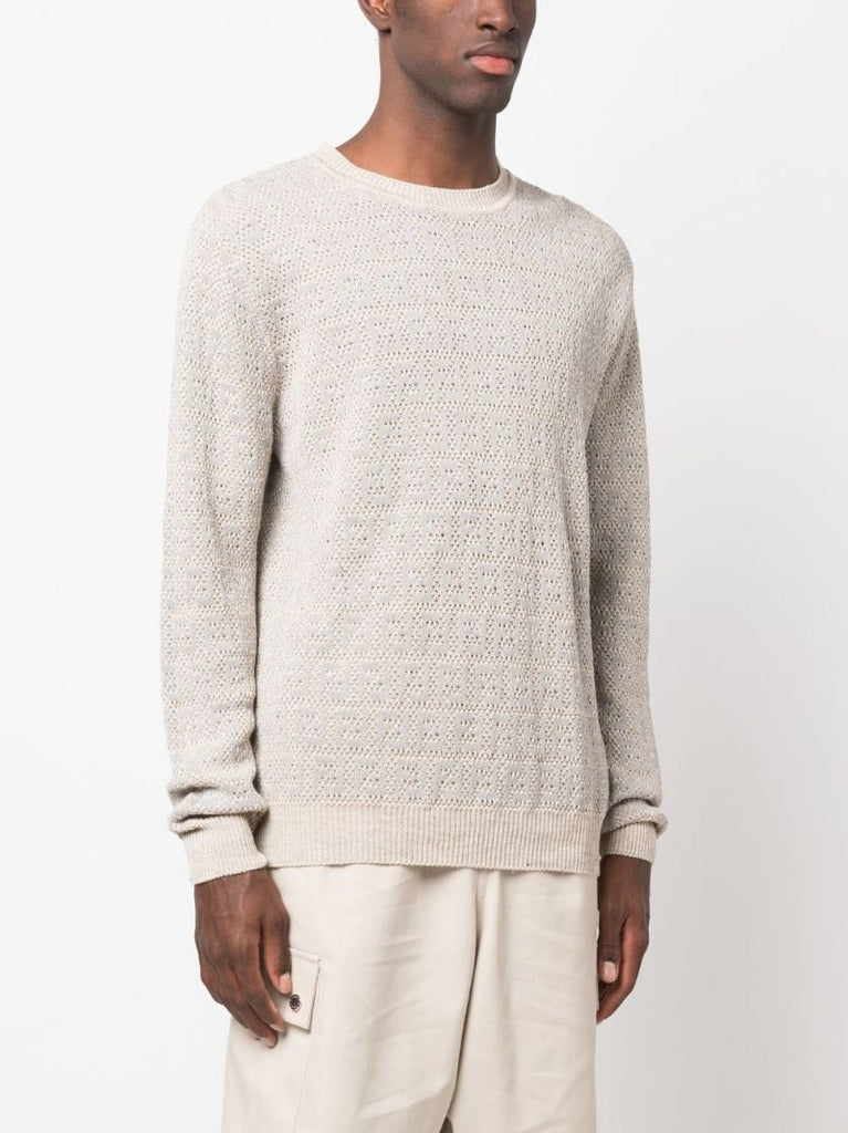 Grey Ff-jacquard Sweater