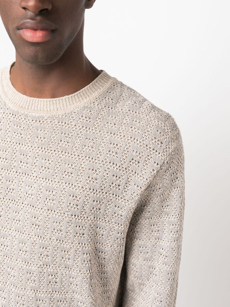 Grey Ff-jacquard Sweater