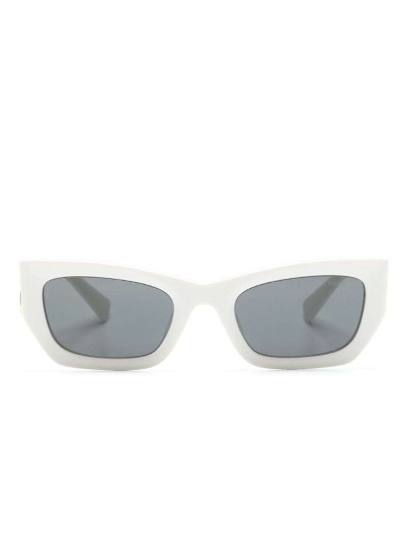 White Miu Glimpse Rectangular-frame Sunglasses
