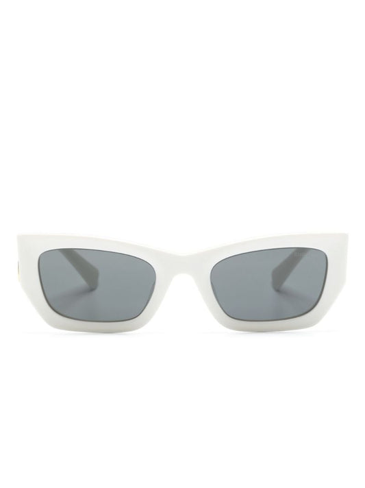White Miu Glimpse Rectangular-frame Sunglasses