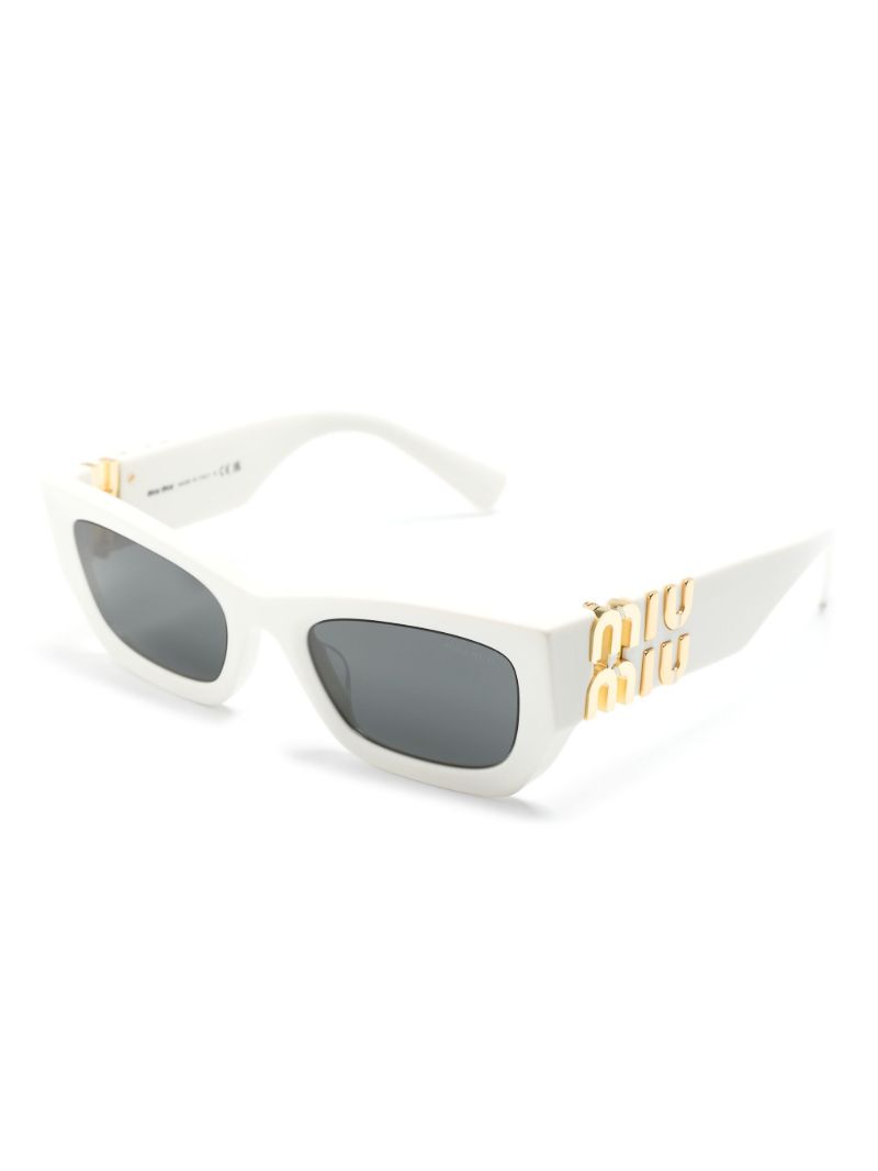 White Miu Glimpse Rectangular-frame Sunglasses
