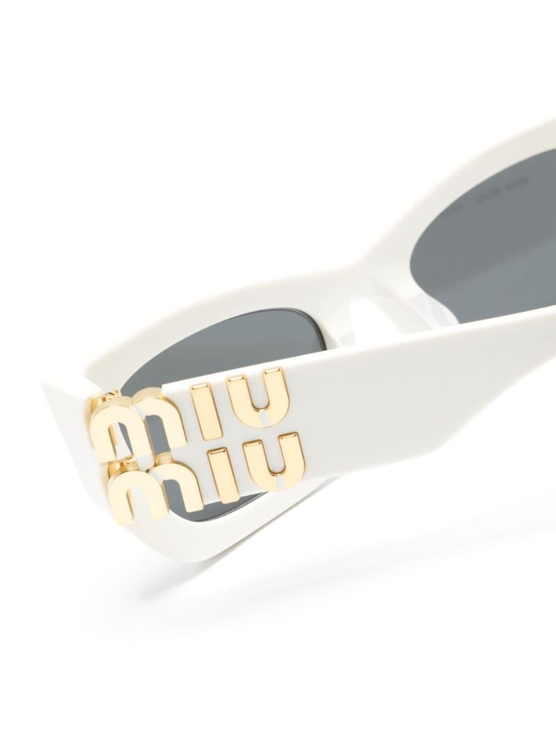 White Miu Glimpse Rectangular-frame Sunglasses