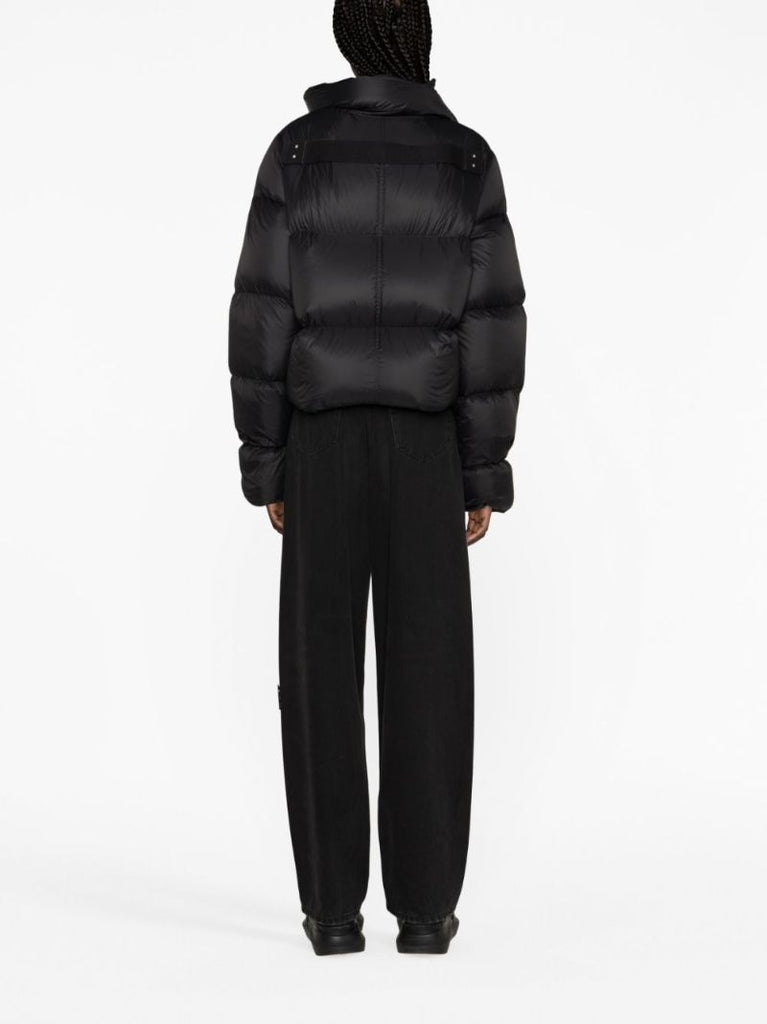 Black Funnel-neck Puffer Jacket