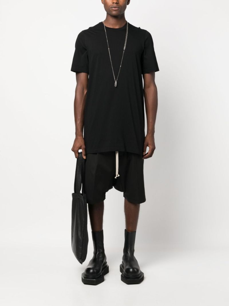 Black Cotton Drop-crotch Shorts