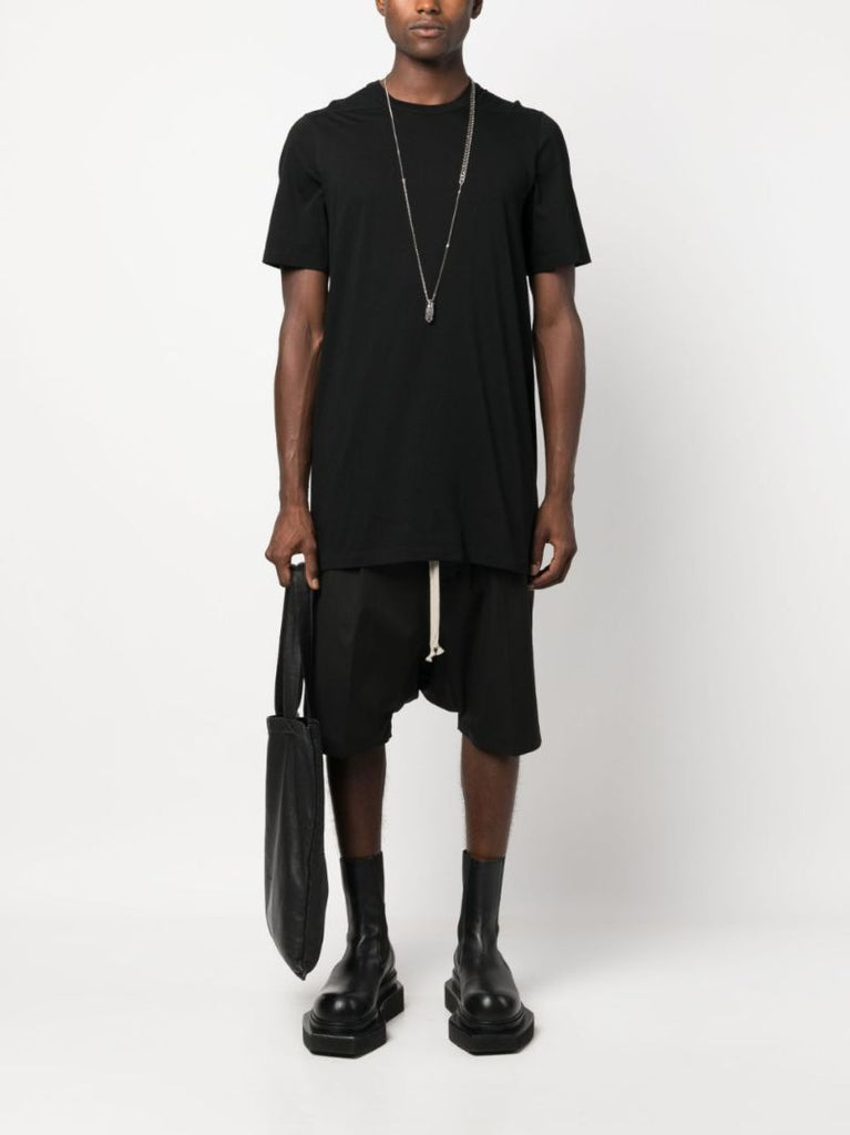 Black Cotton Drop-crotch Shorts