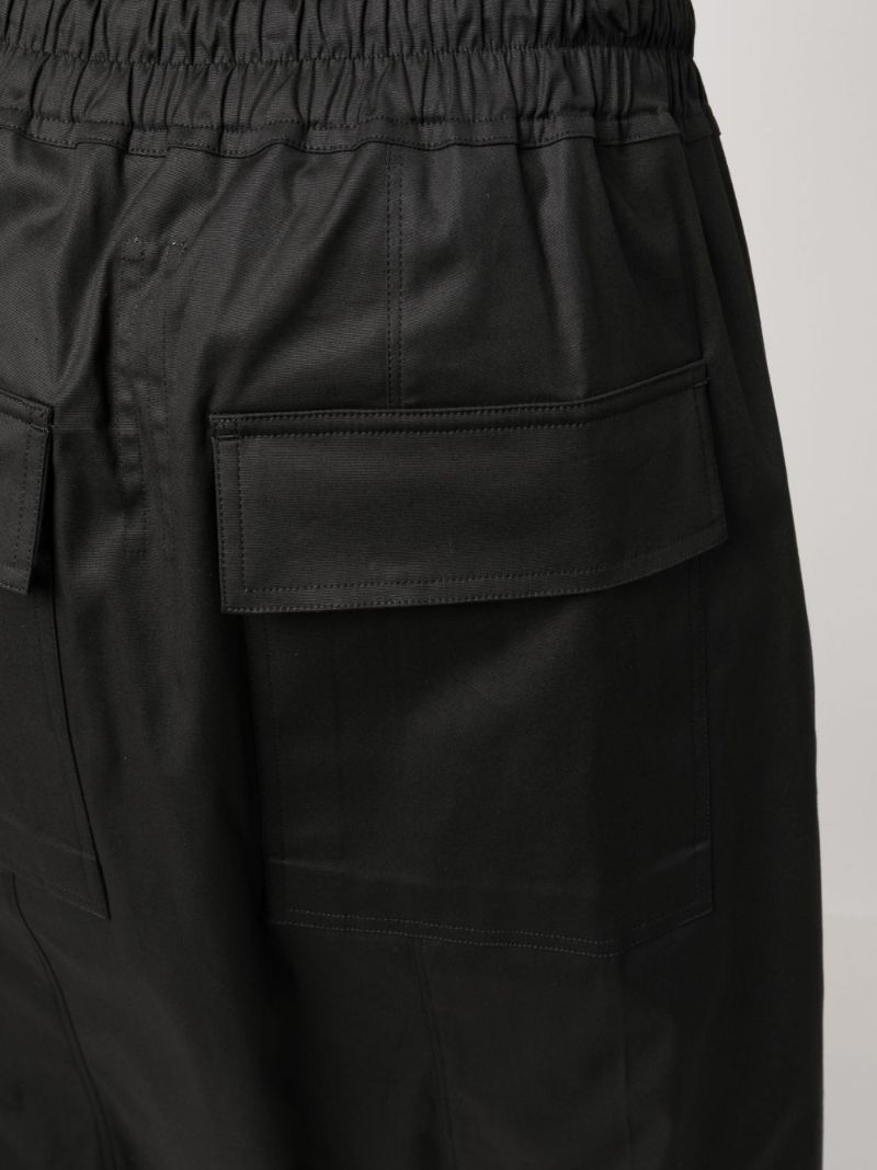 Black Cotton Drop-crotch Shorts