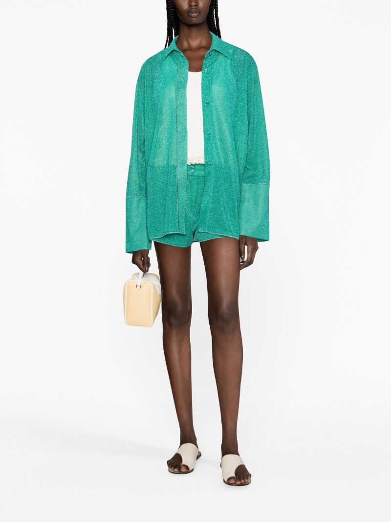 Green Lurex Design Minishorts