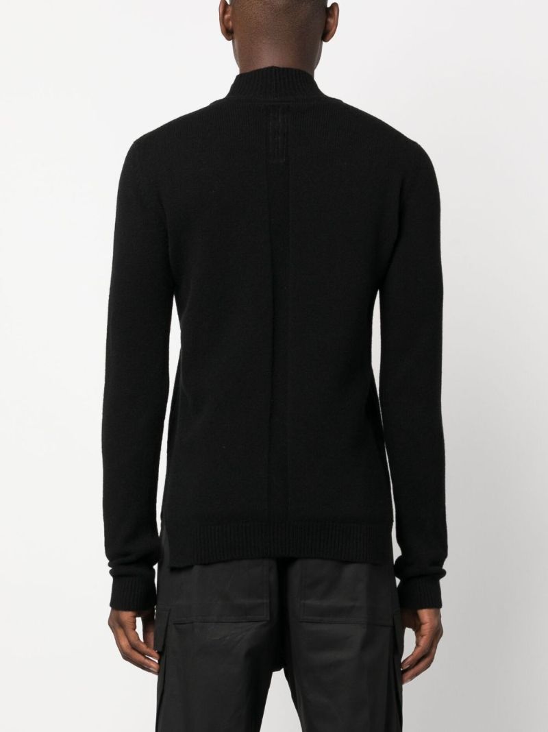 Black Mock-neck Cashmere Sweater