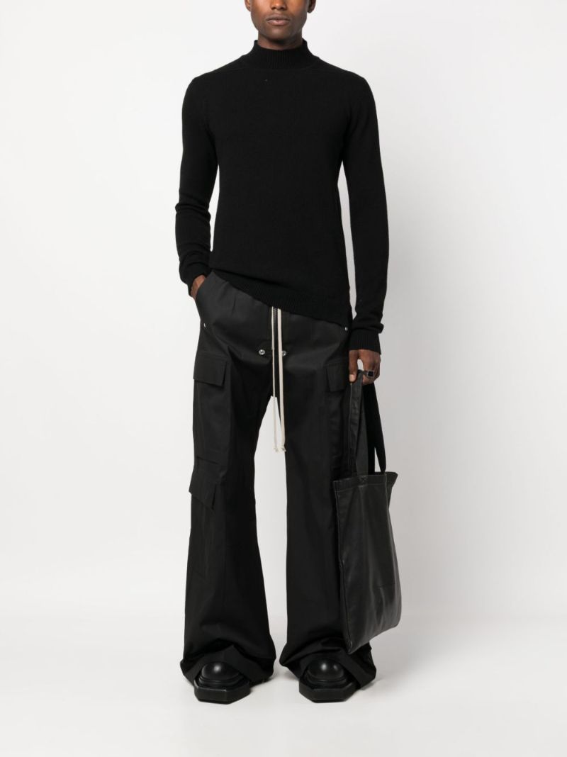 Black Mock-neck Cashmere Sweater