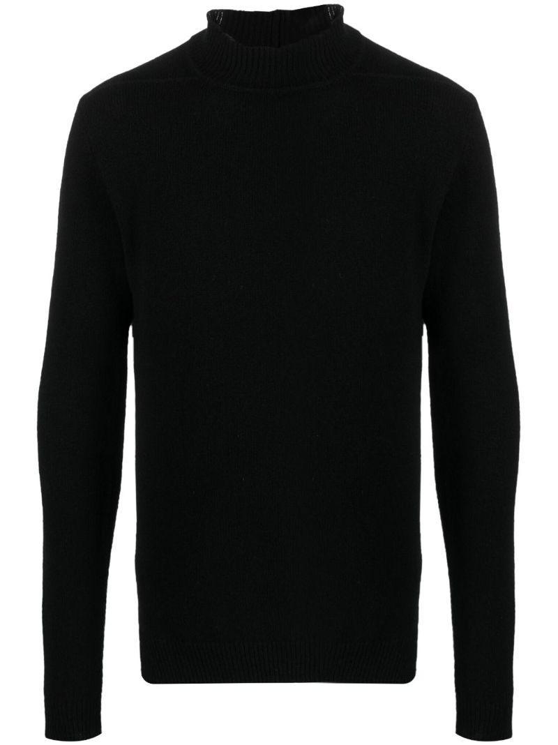 Black Mock-neck Cashmere Sweater