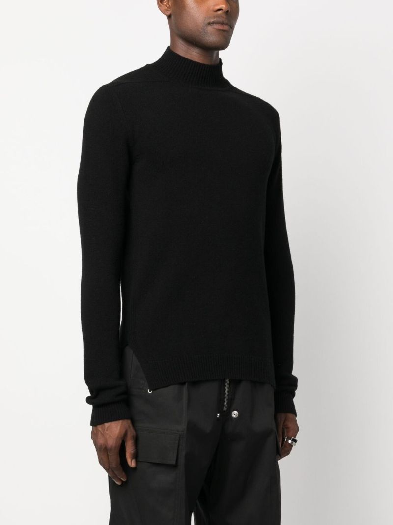 Black Mock-neck Cashmere Sweater