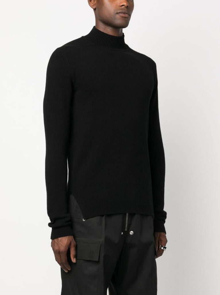 Black Mock-neck Cashmere Sweater
