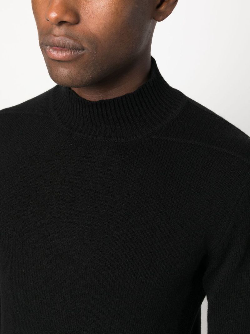 Black Mock-neck Cashmere Sweater