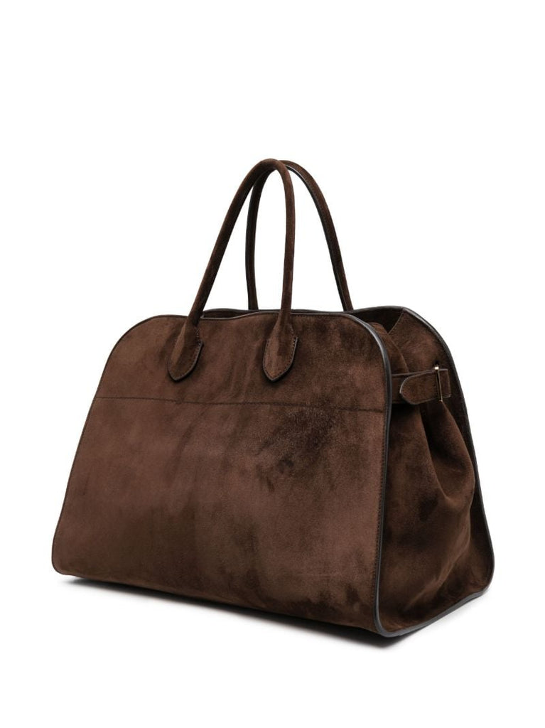 Brown Soft Margaux 17 Suede Tote Bag