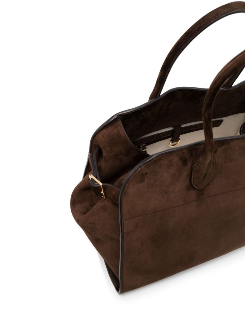 Brown Soft Margaux 17 Suede Tote Bag