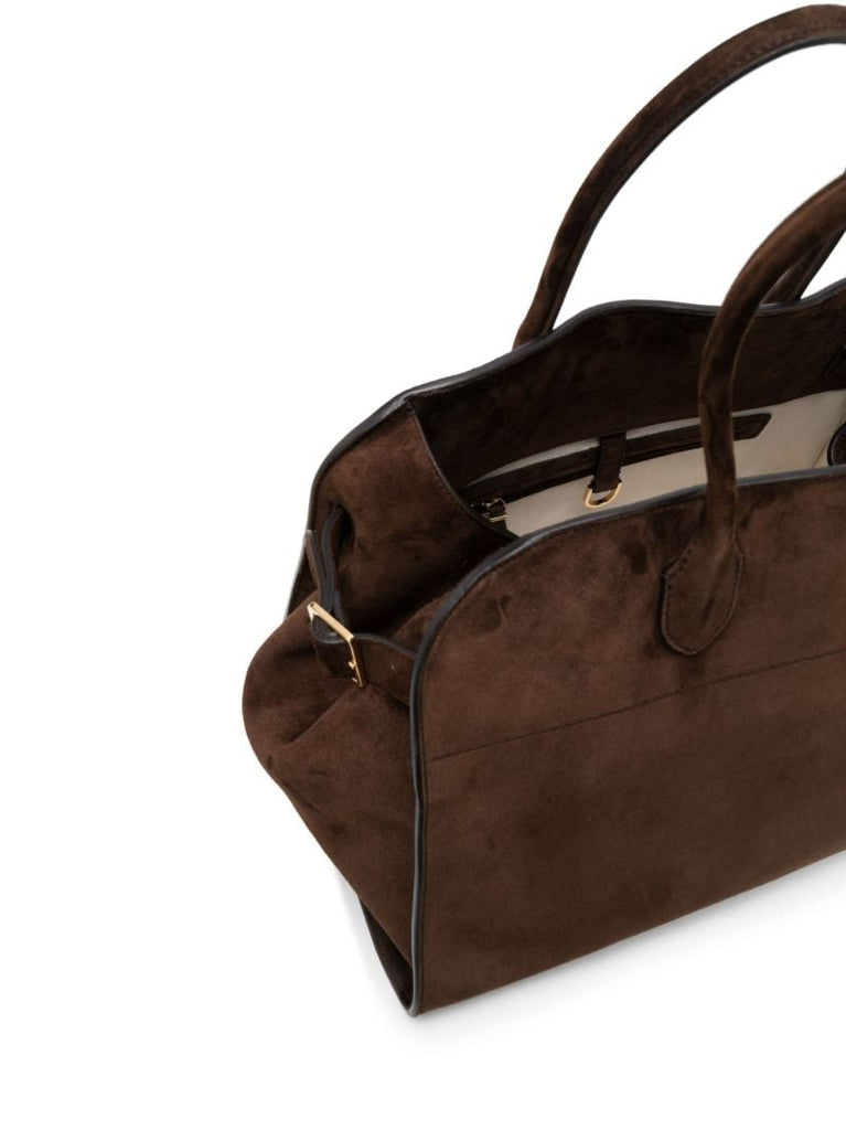 Brown Soft Margaux 17 Suede Tote Bag