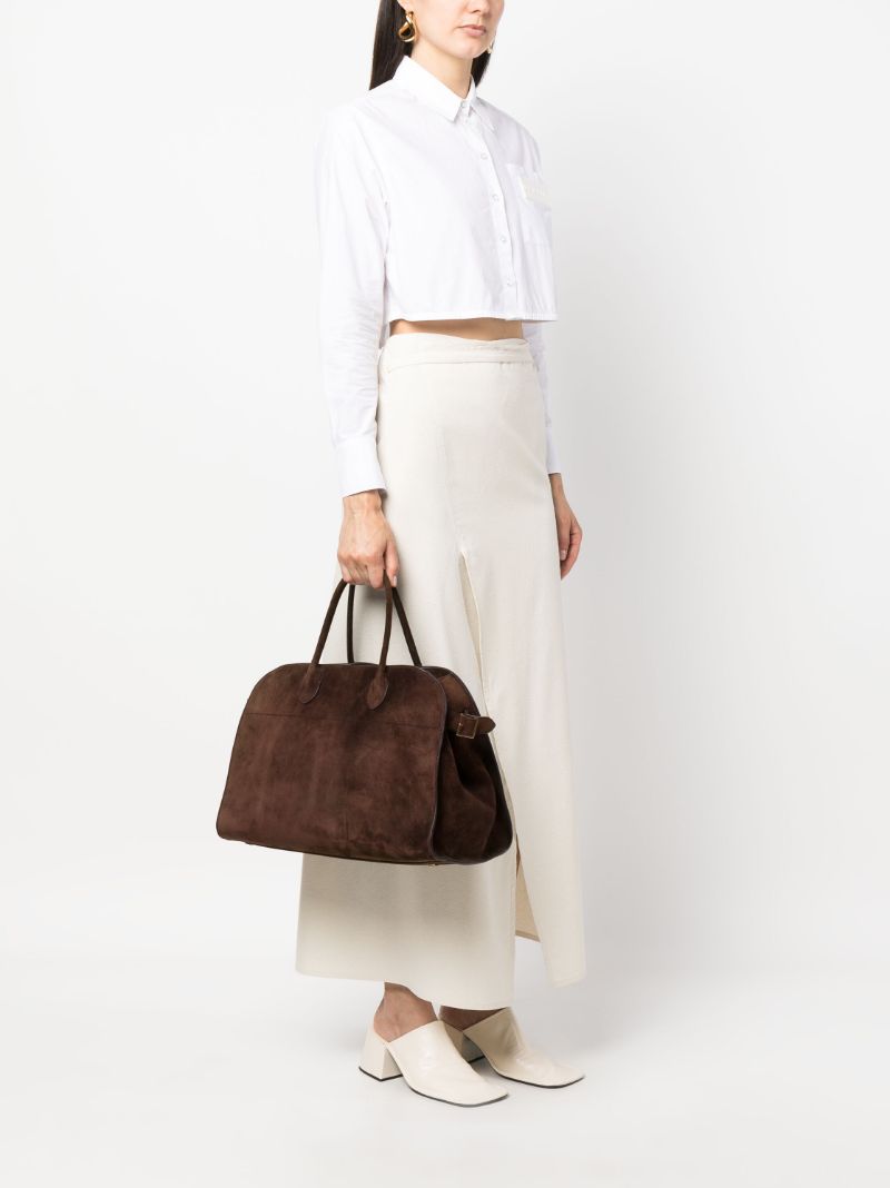 Brown Soft Margaux 17 Suede Tote Bag