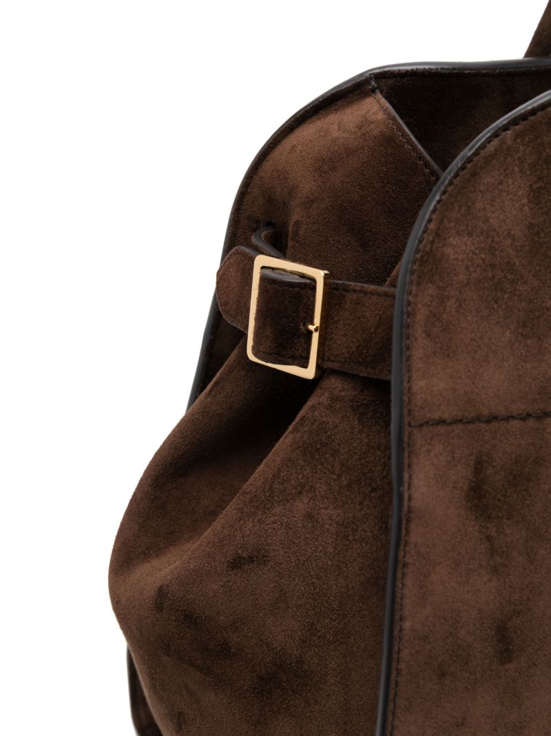 Brown Soft Margaux 17 Suede Tote Bag