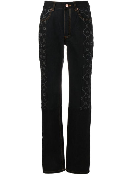 Black Regenerated Denim Straight-leg Jeans
