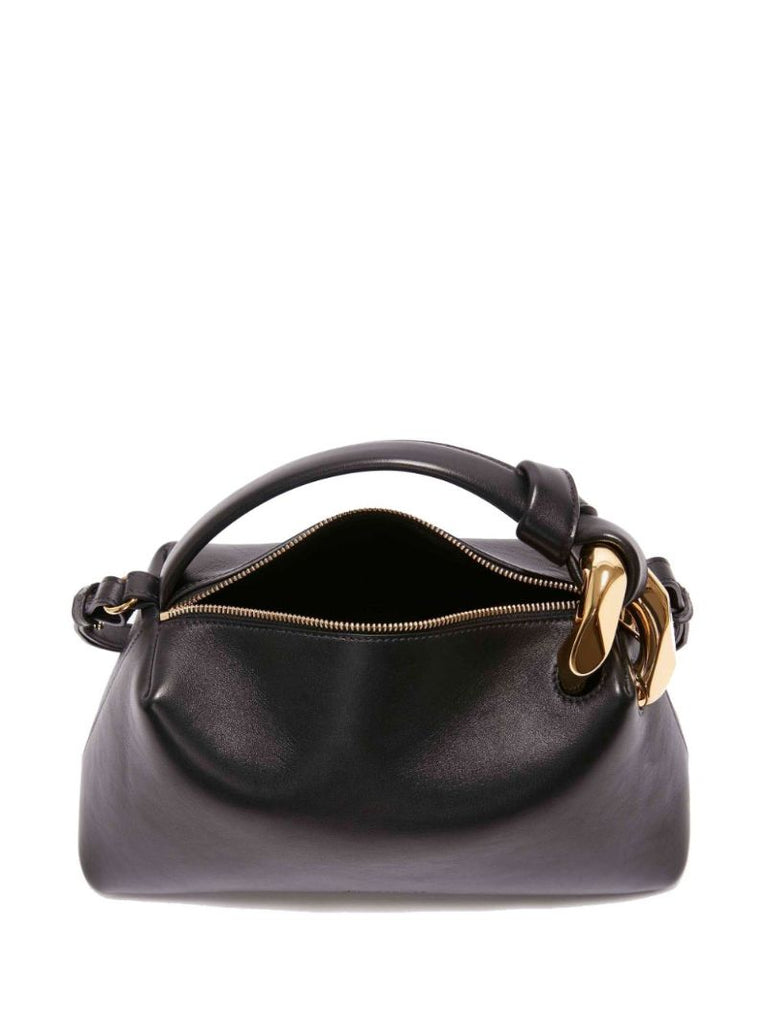 Black Corner Leather Bag