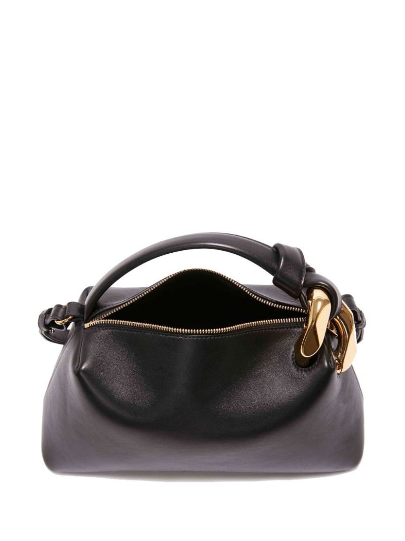 Black Corner Leather Bag
