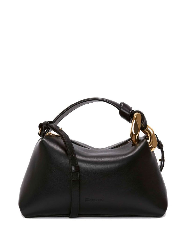 Black Corner Leather Bag