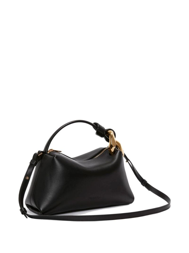 Black Corner Leather Bag