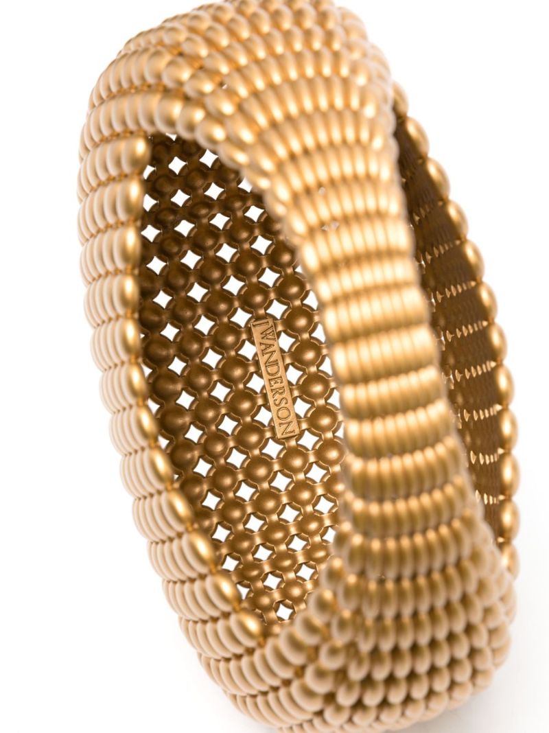 Gold-tone Bubble Basket Tote Bag