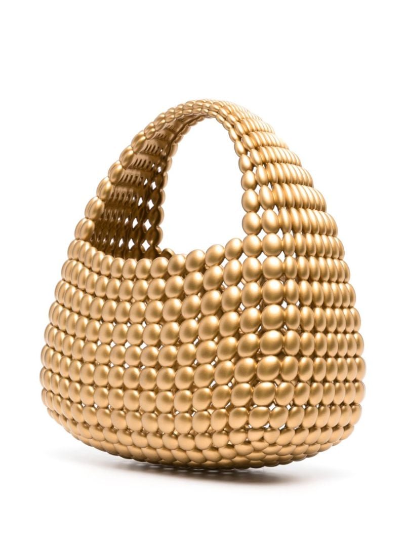 Gold-tone Bubble Basket Tote Bag