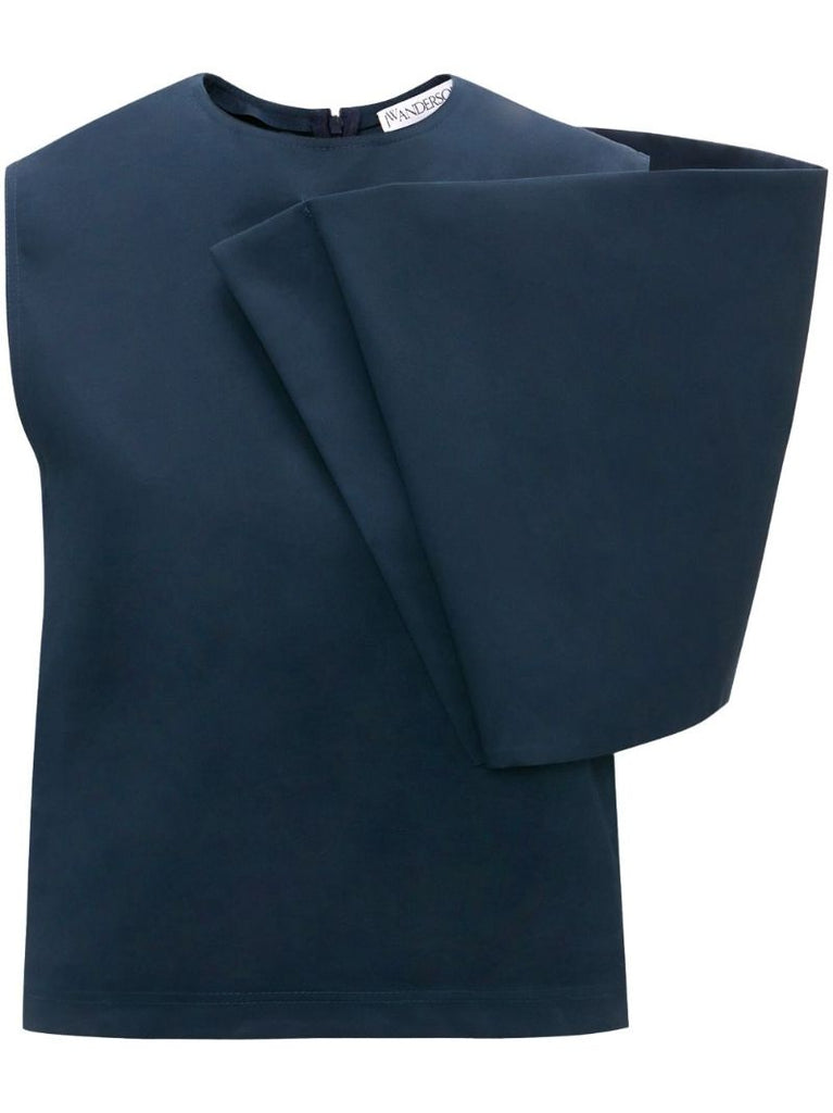 Blue Sleeveless Asymmetric Top