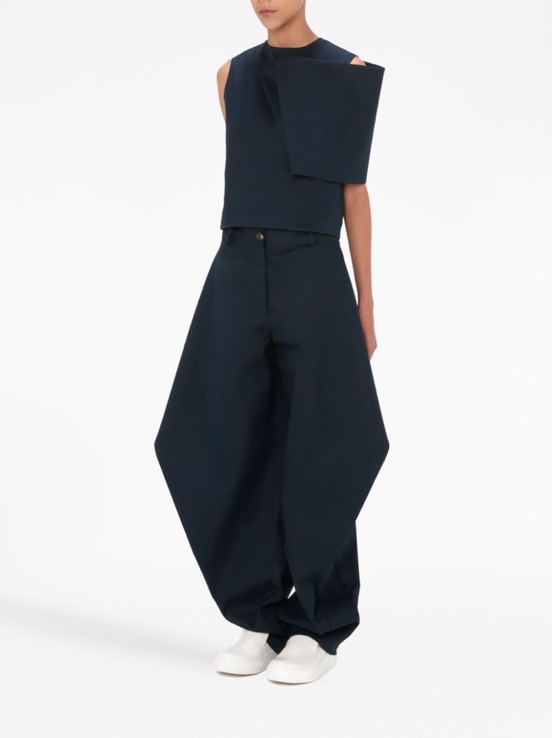 Blue Sleeveless Asymmetric Top