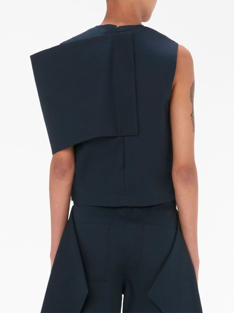 Blue Sleeveless Asymmetric Top