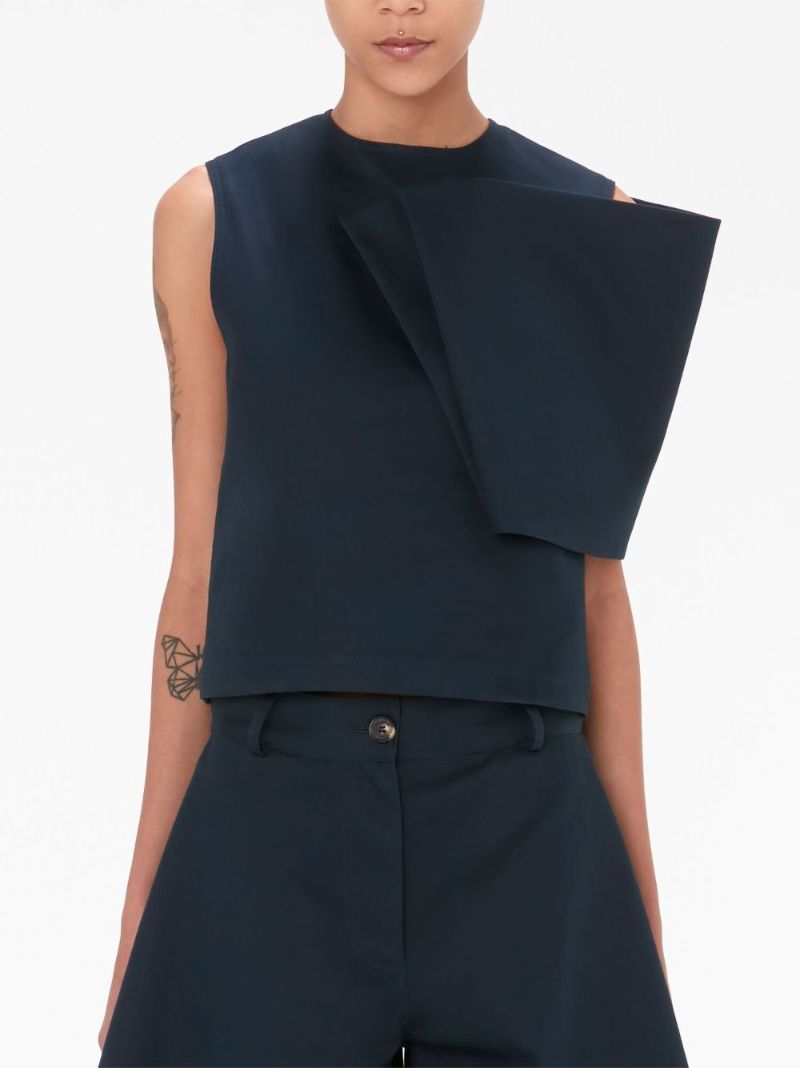 Blue Sleeveless Asymmetric Top