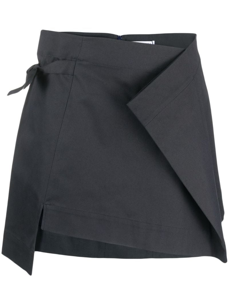 Blue Asymmetric Folded Mini Skirt
