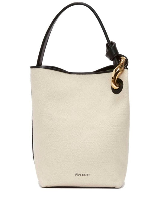 White Corner Bucket Canvas Bag