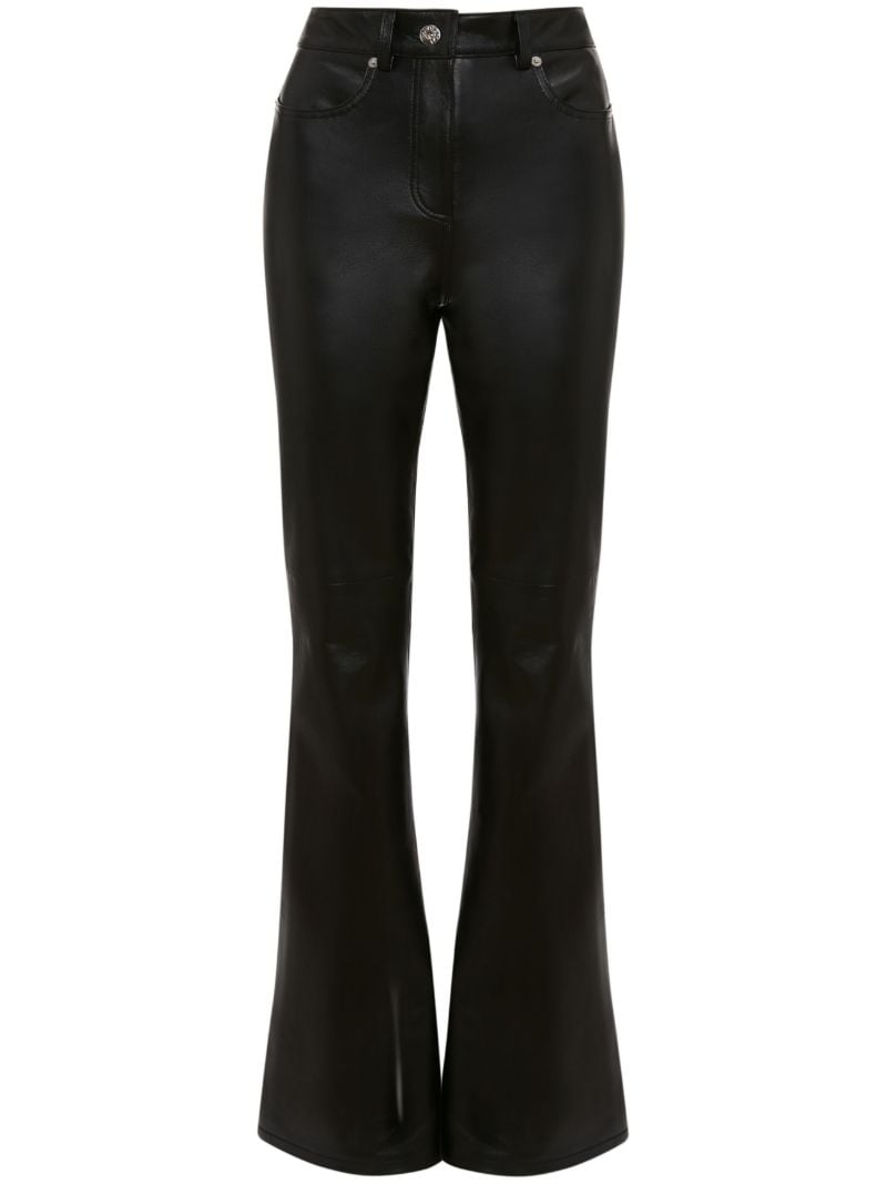 Black Flared Leather Trousers