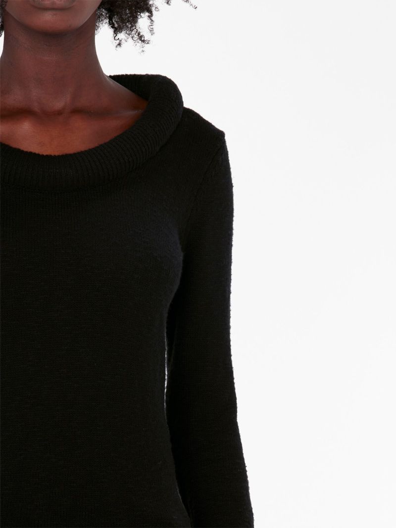 Black Bumper-trim Cotton Sweater
