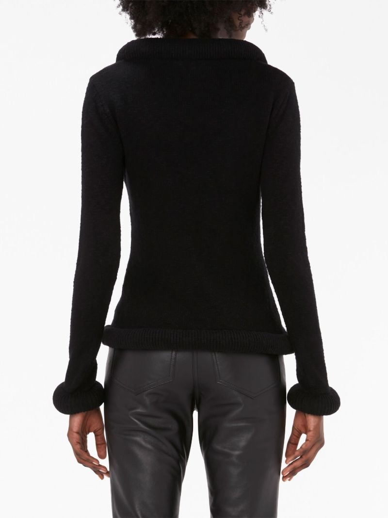 Black Bumper-trim Cotton Sweater