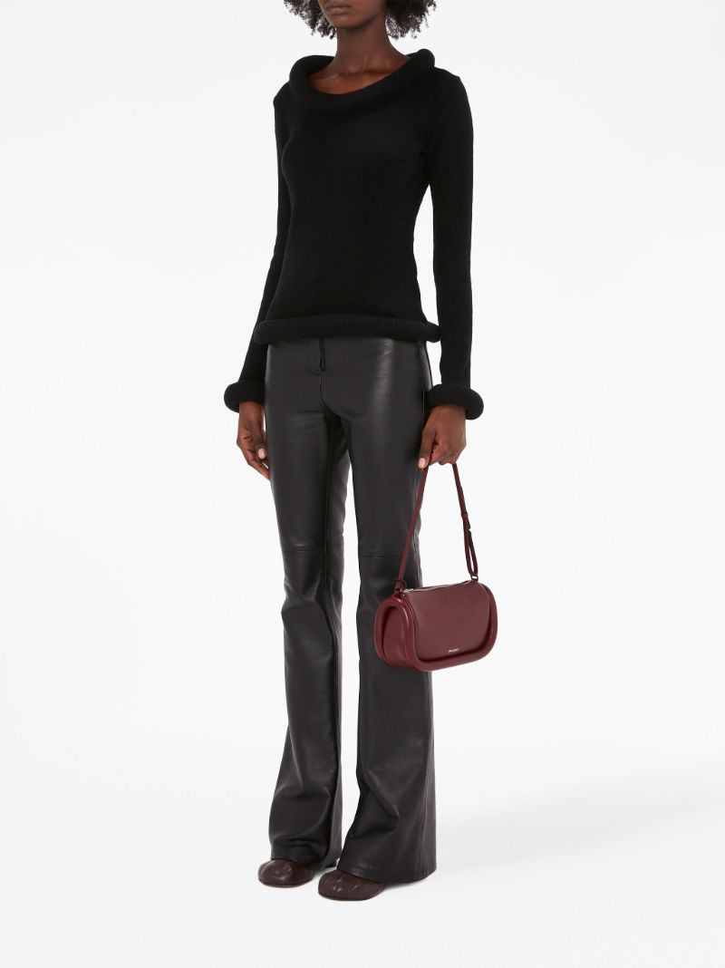 Black Bumper-trim Cotton Sweater