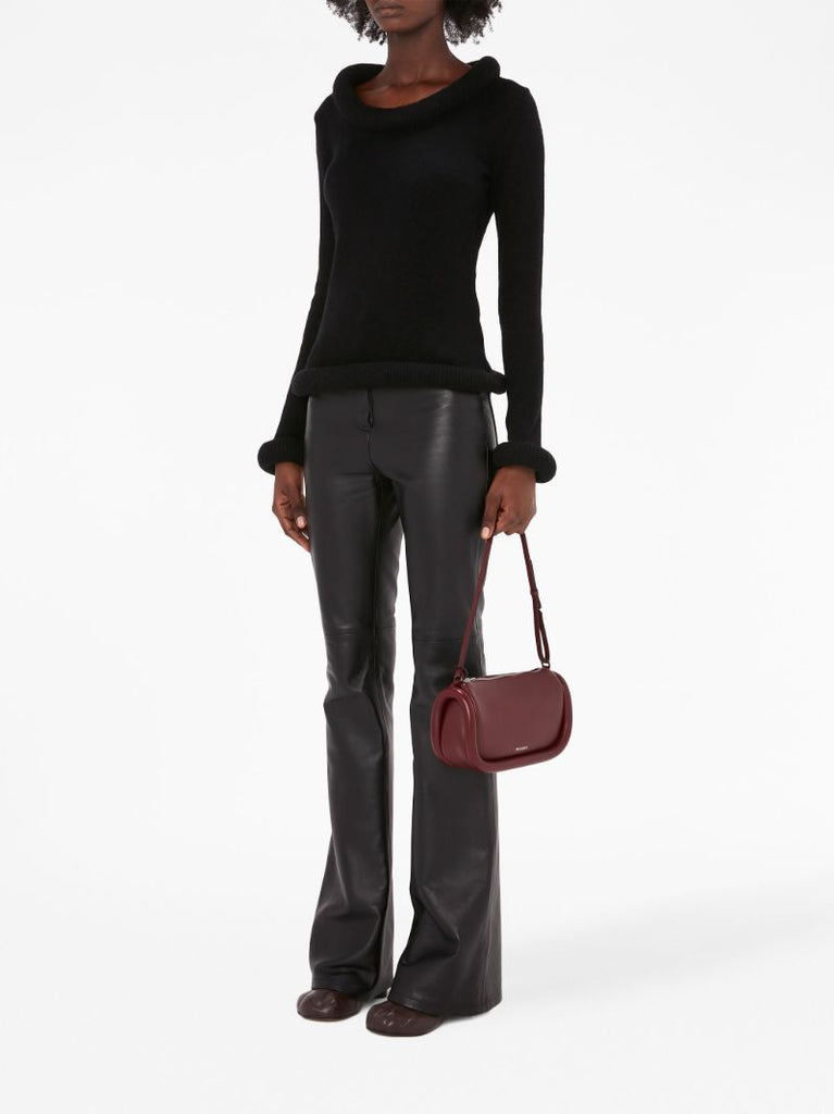 Black Bumper-trim Cotton Sweater