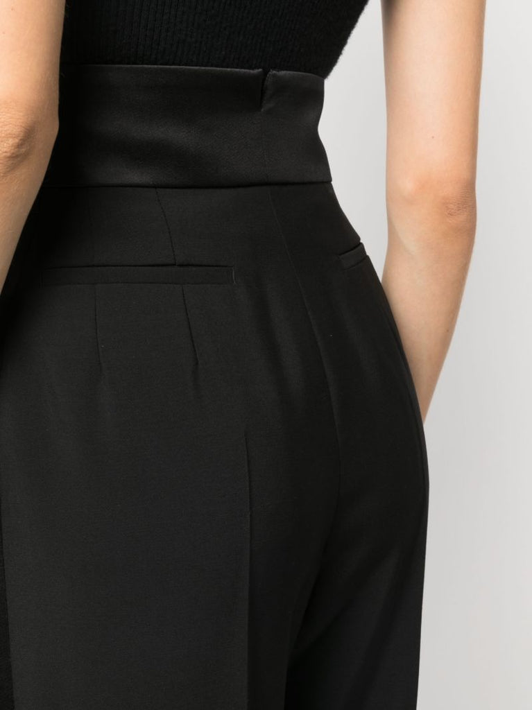 Black High-waisted Tailored Trousers