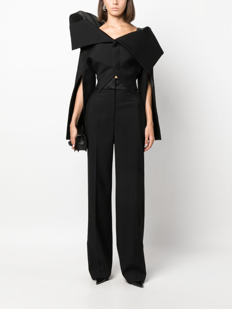 Black High-waisted Tailored Trousers