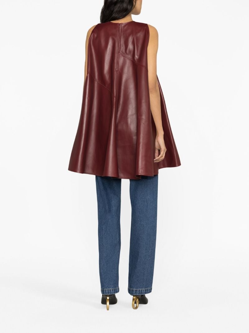 Red Panelled Leather Mini Dress
