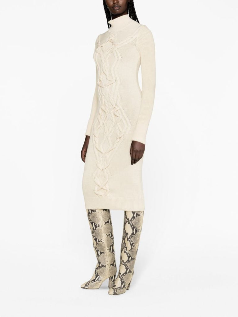 White Adrienne Embroidered Midi Dress