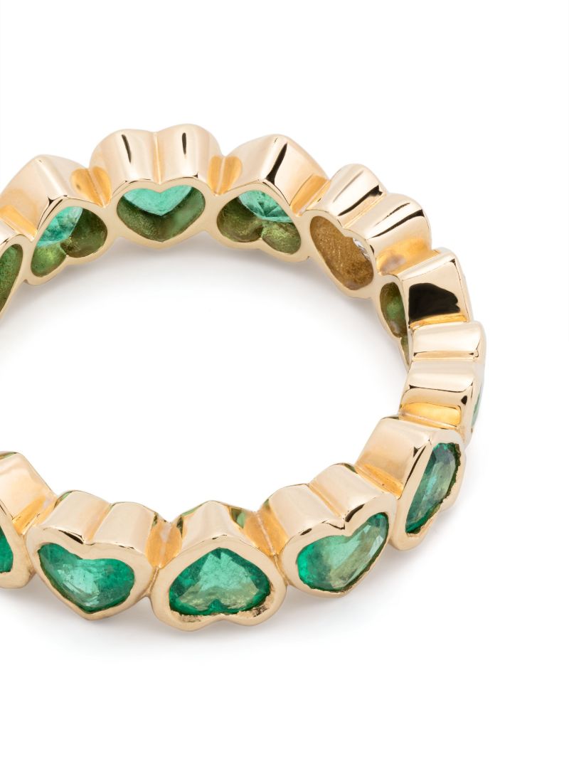 18k Yellow Gold Emerald and Diamond Ring