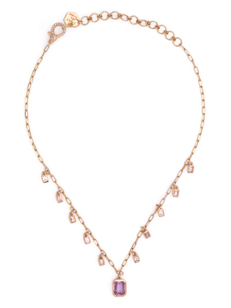 18k Rose Gold Pink Sapphire Choker