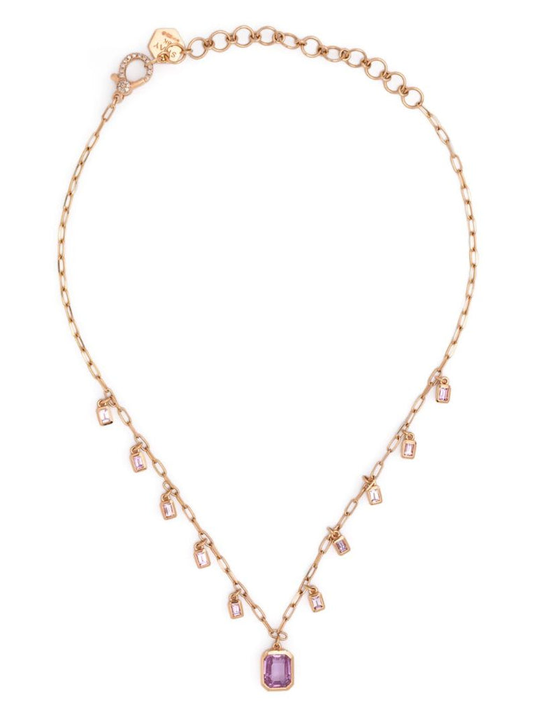18k Rose Gold Pink Sapphire Choker