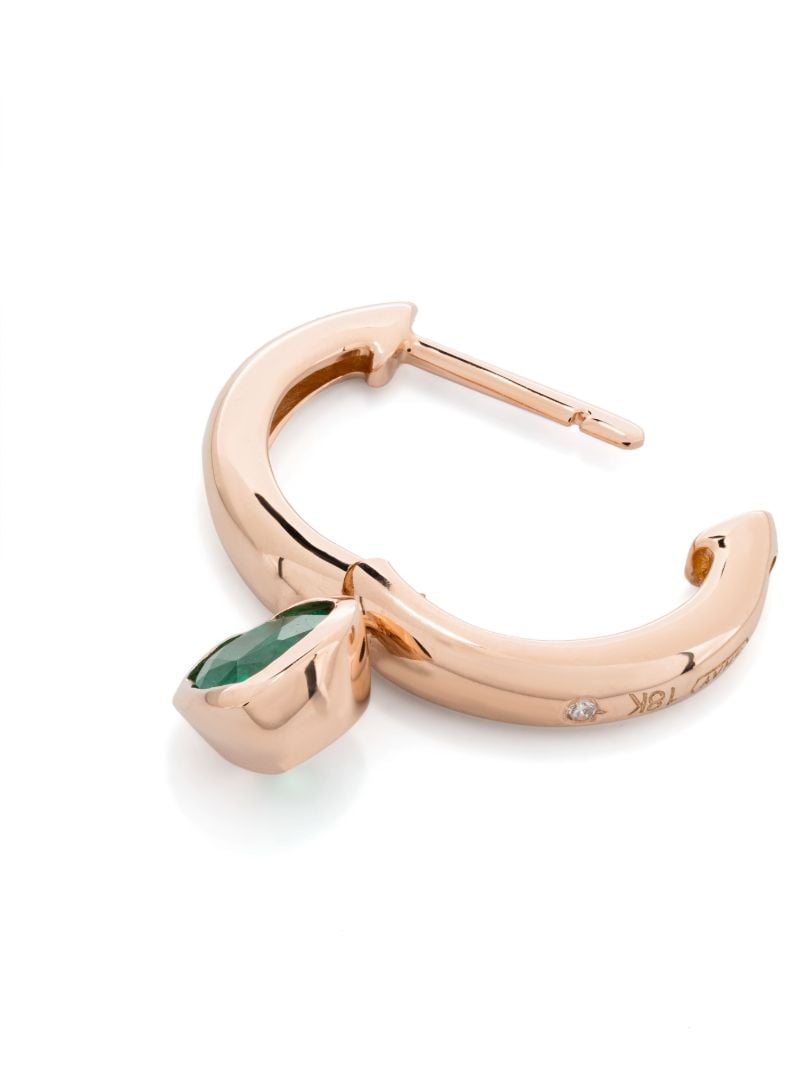 18kt Rose Gold Heart Emerald Single Earring