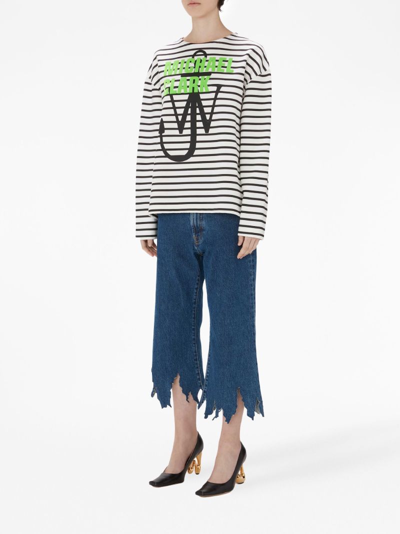 X Michael Clark White Striped Sweatshirt